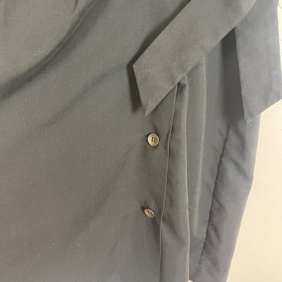 NWT Simply Noelle Womens L/XL Black Sleeveless Collared Wrap Dress Button Detail - Picture 3 of 9